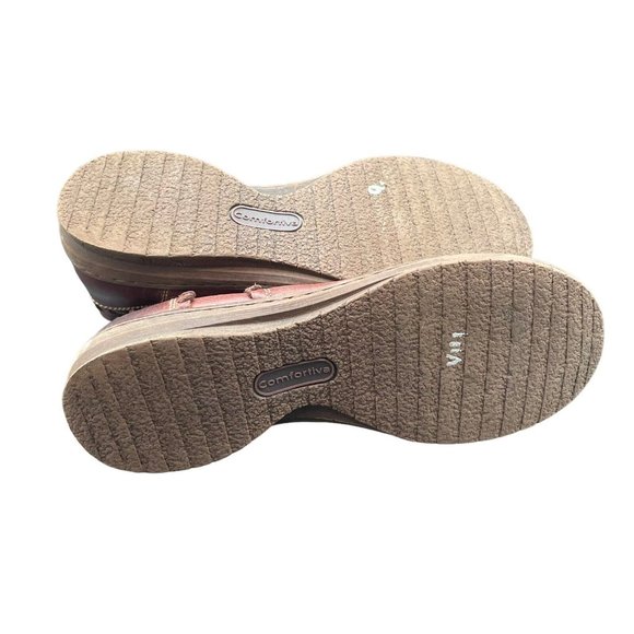 Comfortiva Boots Womens 9 M Fallston Red Leather Flat Ankle Booties Zip - Picture 6 of 7